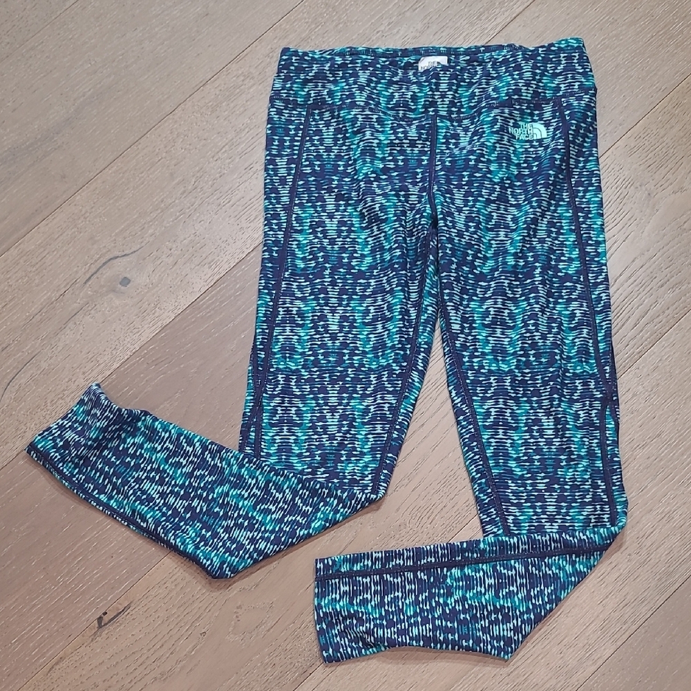 The North Face Active Leggings Women's sz M Blue/Green Tie Dye Activewear